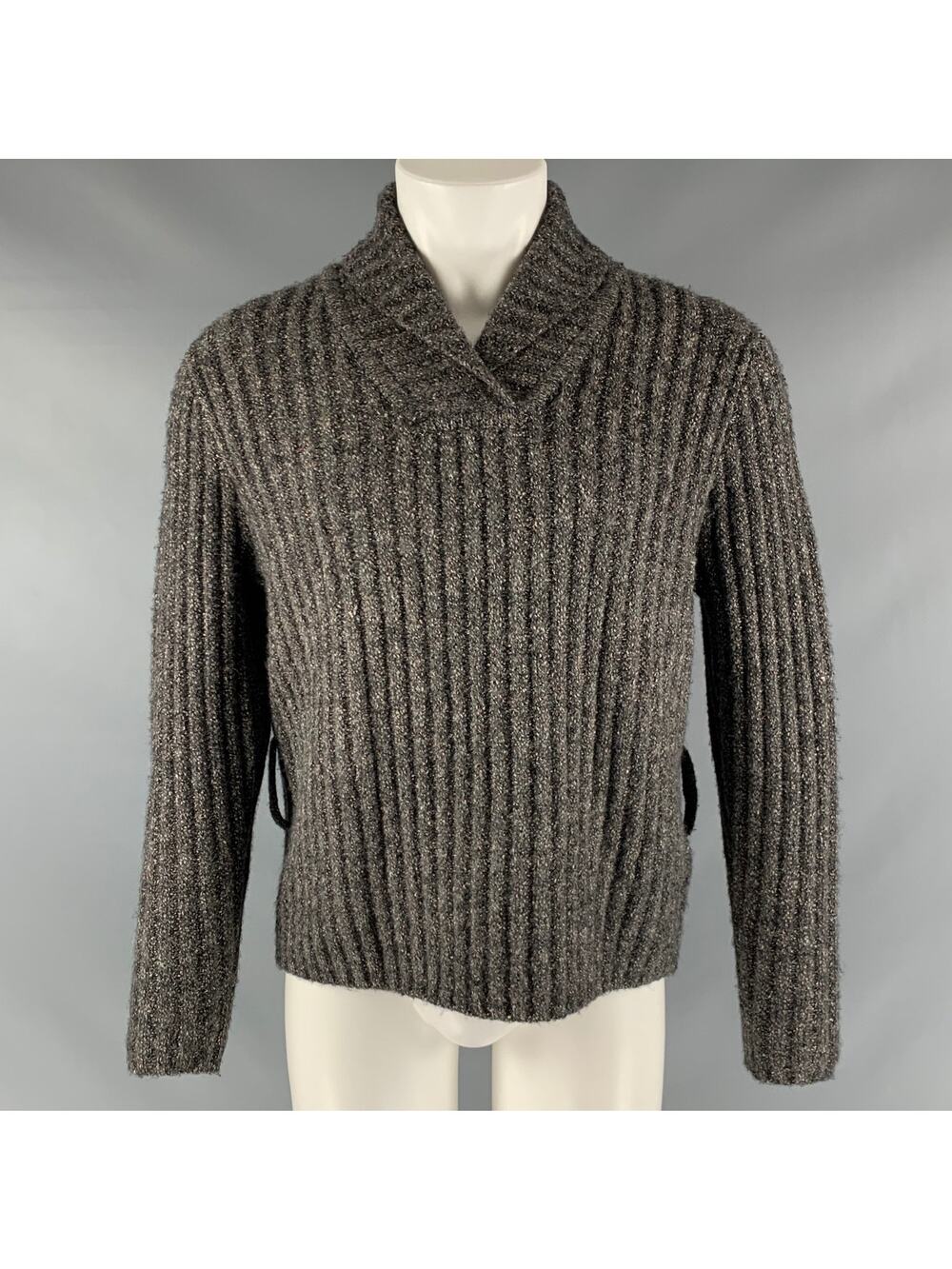 CRAIG GREEN Size S Grey Wool Blend Shawl Sweater